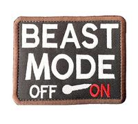 Beast Mode on Patch Funny Hook and Loop Military Tactical Morale Patches Applique Fastener Embroidery Meme Fabric Badges for Trucker Hats Backpack Bag Vest Clothes Gym Army Emblem Gear