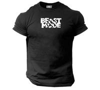 Beast Mode T Shirt Gym Clothing Bodybuilding Training Workout Exercise Lifting Boxing MMA Gymwear Top (UK, Alpha, XXL, Regular, Regular, Charcoal)