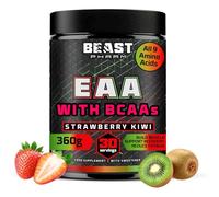 Beast Pharm 9 EAA Amino Acids with BCAA Powder 2:1:1 Ratio - Essential Amino Acids Powder - 360g - EAAs Recovery Drink - 30 Servings - Strawberry Kiwi