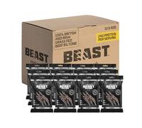 Beast Pharm | Biltong Beef Protein Snacks 12 Pack, 24g Protein per 40g Bag, Meat Keto Snacks Food | Original Flavour