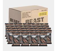 Beast Pharm | Biltong Beef Protein Snacks 24 Pack, 24g Protein per 40g Bag, Meat Keto Snacks Food Hamper | Smoky BBQ Flavour