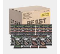 Beast Pharm | Biltong Beef Protein Snacks 24 Pack, 24g Protein per 40g Bag, Meat Keto Snacks Food Hamper | 4 Assorted Flavours