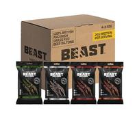 Beast Pharm | Biltong Beef Protein Snacks 4 Pack, 24g Protein per 40g Bag, Meat Keto Snacks Food | 4 Assorted Flavours