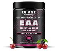 Beast Pharm EAA Amino Acids, 30 Servings Enhanced BCAA Powder | Sour Cherry