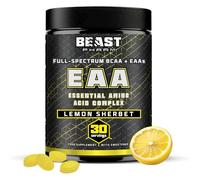 Beast Pharm EAA Essential Amino Acids with All 3 BCAAs Powder - 30 Servings - Muscle Fuel and Recovery - Lemon Sherbet
