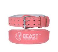 Beast Power Gear Weight Lifting Belt - 4 Inch Genuine Leather Lower Back Support Bodybuilding Squats Deadlift Strength Training Weight Lifting Fitness Belt for Men and Women
