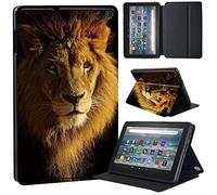 Beast Printed Case Compatible with All-New Amazon Kindle Fire HD 8 & 8 Plus Tablet (12th Gen/10th Gen, 2022/2020 Release) 8 Inch Thin Premium PU Leather Folio Case Cover (lion half dark)