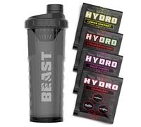 Beast | Protein Shaker Bottle + Hydro Electrolytes Powder Samples | 4 Sachets + 1000ml Shaker Gym Gift Set
