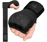 BEAST RAGE Boxing Gel Hand Wraps Inner Gloves for Men Women-Quick Hand Wraps with 100cm Wrist Support Straps,Elasticated Gel Padded Fist Protection for MMA,Muay Thai,Adult & Kids (Black, S)