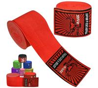 BEAST RAGE Boxing Hand Wraps Men Protection MMA Support Inner Gloves Martial Arts Training Wrapper Punching Combat Sports Muay Thai, under Mitts 4.5 Meter Elasticated Bandages (4.5 M, Red)