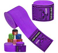 BEAST RAGE Boxing Hand Wraps Men Protection MMA Support Inner Gloves Martial Arts Training Wrapper Punching Combat Sports Muay Thai, under Mitts 4.5 Meter Elasticated Bandages (4.5 M, Purple)