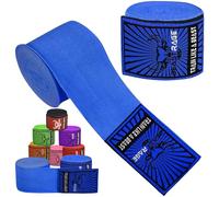BEAST RAGE Boxing Hand Wraps Men Protection MMA Support Inner Gloves Martial Arts Training Wrapper Punching Combat Sports Muay Thai, under Mitts 4.5 Meter Elasticated Bandages (4.5 M, Blue)