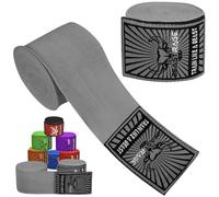 BEAST RAGE Boxing Hand Wraps Men Protection MMA Support Inner Gloves Martial Arts Training Wrapper Punching Combat Sports Muay Thai, under Mitts 4.5 Meter Elasticated Bandages (4.5 M, Grey)