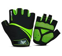 BEAST RAGE Half Finger Cycling Gloves for Men & Women-Breathable Fingerless Bike Gloves with Anti-Slip Palm,Shock Absorption,Gel Padding for Road Cycling,MTB,Mountain Biking (PARROT, XL)