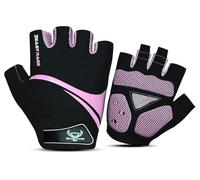 BEAST RAGE Half Finger Cycling Gloves for Men & Women-Breathable Fingerless Bike Gloves with Anti-Slip Palm,Shock Absorption,Gel Padding for Road Cycling,MTB,Mountain Biking (PINK, XL)