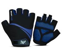 BEAST RAGE Half Finger Cycling Gloves for Men & Women-Breathable Fingerless Bike Gloves with Anti-Slip Palm,Shock Absorption,Gel Padding for Road Cycling,MTB,Mountain Biking (BLUE, XL)