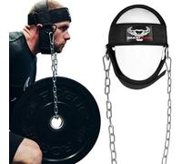 BEAST RAGE Head Harness Neck Dipping Heavy Duty Long Steel Chain Adjustable Fitness Neck Harness Weight Lifting Neoprene Padded Strap Resistance Training Muscle Strength Recovery Belt Men