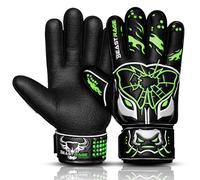 BEAST RAGE Kids Goalkeeper Gloves-Premium Anti-Slip German Latex 3MM+4MM Laminated Palm,Lightweight Backhand 3+4MM,Adjustable Wrist Strap,Soccer Goalie Gloves for Kids,Youth and Adults (Green, 4)