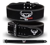 BEAST RAGE Leather Weight Lifting Belt, Gym Fitness Belt, 4” 6” wide Back Support, 10 Adjustable Holes, Men Women Gym Belt for Bodybuilding Powerlifting Strength Training Deadlift Squat and Exercise.