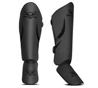 Beast Rage Muay Thai Shin Guards for MMA,Kickboxing,Martial Arts-Durable Leg Guards with Foot Instep Protection,Adjustable,Secure Fit,High Impact Protective Shin Pads for Men Women (Black, L/XL)