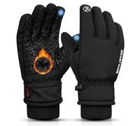 BEAST RAGE Waterproof Winter Gloves for Men Women, -10℉ Coldproof Touchscreen Ski Gloves, Windproof,Anti-Slip,Warm Thermal Gloves,Cold Weather Ski Gloves for Cycling,Running,Riding,Skiing (BLACK, L)