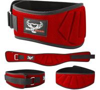 BEAST RAGE Weight Lifting Belt Auto Lock Neoprene Lumbar Support Double Padded Fitness Belt Gym Training for Men Women Curved Grip Big Loads Squats Deadlifts Powerlifting Training (Red Belt, M)