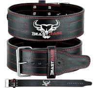 BEAST RAGE Weight Lifting Belt for Gym Fitness, 5mm Cowhide Leather with 10 Adjustable Hole, 4” Padded Lumbar Back Support for Powerlifting Bodybuilding Deadlift Squat Strength Training Men Women