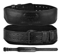 BEAST RAGE Weight Lifting Belt for Men & women, Leather Gym Belt for Weightlifting, 4” Padded Lumber Back Support, 10 Adjustable holes, Ideal for Powerlifting, dead lifting (L, BLACK)