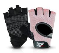 BEAST RAGE Weight Lifting Gloves for men and women, Gym Gloves for Crossfit.Breathable,Non-Slip Silicon padded palm Protection workout gloves for weightlifting, Cycling,Strength training (PINK, XL)