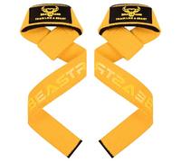 BEAST RAGE Weight Lifting Straps for Men Women Muscle Building Performance Fitness Training Gym Straps for Powerlifting, Bodybuilding, Gym Exercise (Yellow)