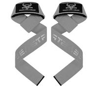 BEAST RAGE Weight Lifting Straps for Men Women Muscle Building Performance Fitness Training Gym Straps for Powerlifting, Bodybuilding, Gym Exercise (Gray)