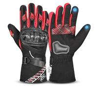 BEAST RAGE Winter Motorcycle Gloves,Waterproof Windproof Thermal Motorbike Gloves for Men women,Warm Touchscreen Riding Gloves for Motocross Racing,Biking,Cycling,Riding,ATV,UTV Hiking (RED, 2XL)
