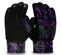 BEAST RAGE Youth Goalkeeper Gloves for Kids,Boys,Girls,Soccer Goalie Gloves Anti-Slip 4MM Latex Palm,Extra Grip,Double Wrist Strap,Breathable Mesh (Purple, Size 7 (S/M))