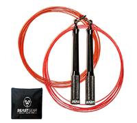 Beast Rope by Beast Gear - Speed Skipping Rope for Fitness, Conditioning & Fat Loss. Ideal for Crossfit, Boxing, MMA, HIIT, Interval Training & Double Unders (Beast Rope Fire)