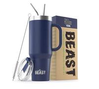 Beast Tumbler with Handle - 1500 ml (50 oz), Royal Blue | Reusable Stainless Steel, Vacuum Insulated Cup | with + 2 Straws & Cleaning Brush | Double Wall Travel Flask Perfect for Hot or Iced Coffee