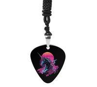 Beast Unicorm Thunder Guitar Pick Pendant Necklace for Acoustic Electric Bass Players Guitar Accessories Guitarist Gifts