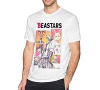 Beastars Men's Casual Novelty T Shirt Classic Funny Short Sleeve Loose Round Neck Loose Tee (Large)