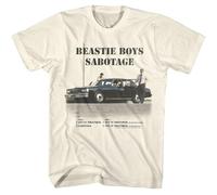 Beastie Boys T Shirt for Men & Women Sabotage Natural Graphic Crew Neck, Short Sleeve Tee - Vintage Style Band Tshirts