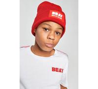 Beat Boyz Club Men's Logo Badge Beanie Hat in Red Beat Boyz Club Red One Size