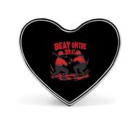 Beat On The Brat Heart Metal Brooches 1 Inch Decorative Badges Exquisite Decorations Pins for Clothing