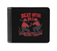 Beat On The Brat Leather Men's Bifold Wallet Minimalist Coin Purse with Hidden Slots Simple Credit Card Holder Gifts