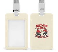 Beat On The Brat Push-Pull ID Badge Holder Vertical Clear Holders with Lanyard Key Card Work Clip for Office Men Women