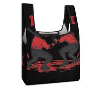 Beat On The Brat Reusable Shopping Bag Large Grocery Bags Foldable in A Pouch Washable Eco Tote Handbag
