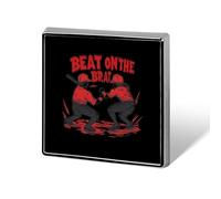 Beat On The Brat Square Metal Brooches 1 Inch Decorative Badges Exquisite Decorations Pins for Clothing
