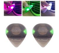 Beat Picks - Beatpicks Light up Guitar Pick, Dazzling Colourful Illuminated Guitar Plectrum - Auto LED Glowing Pick for Enhanced Stage Performance (Green 2Pcs,Style B)