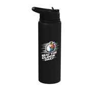 Beat The Clock Daily Discipline Mindset Stainless Steel Insulated Water Bottle