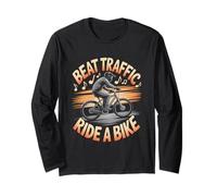 Beat Traffic Ride a Bike Bike Commuting Long Sleeve T-Shirt