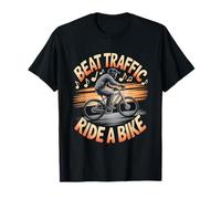 Beat Traffic Ride a Bike Bike Commuting T-Shirt