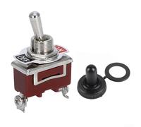 Beatanug E-TEN1021 2-Pin 2-Position SPST Rocker Switch, 15A 250V Self-Locking Switch with Orange Cap, IP54 Rated for Automotive, Marine & Industrial