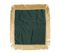 Beatanug European Tassel Velvet Tablecloth Square 65x65cm, Retro Plush Dinner Table Cover for Home Dining, Parties and Festive Decor, Soft Wrinkle-Resistant(dark green)